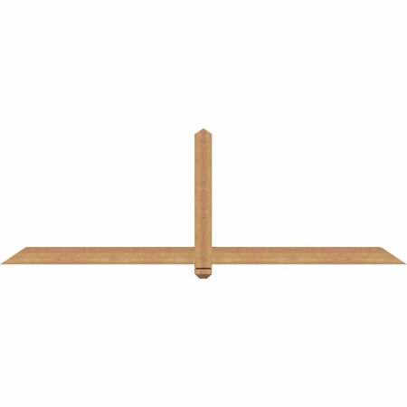 Ekena Millwork Eugene Smooth Timber Gable Bracket, Western Red Cedar, 84"W x 28"H x 3 1/2"D x 3 1/2"F, 8/12 Pitch GBW084X28X0404EUG00SWR